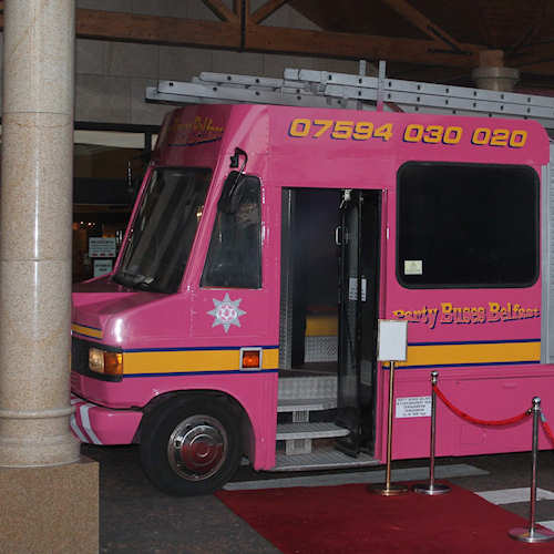 Pink Fire Engine party bus Belfast